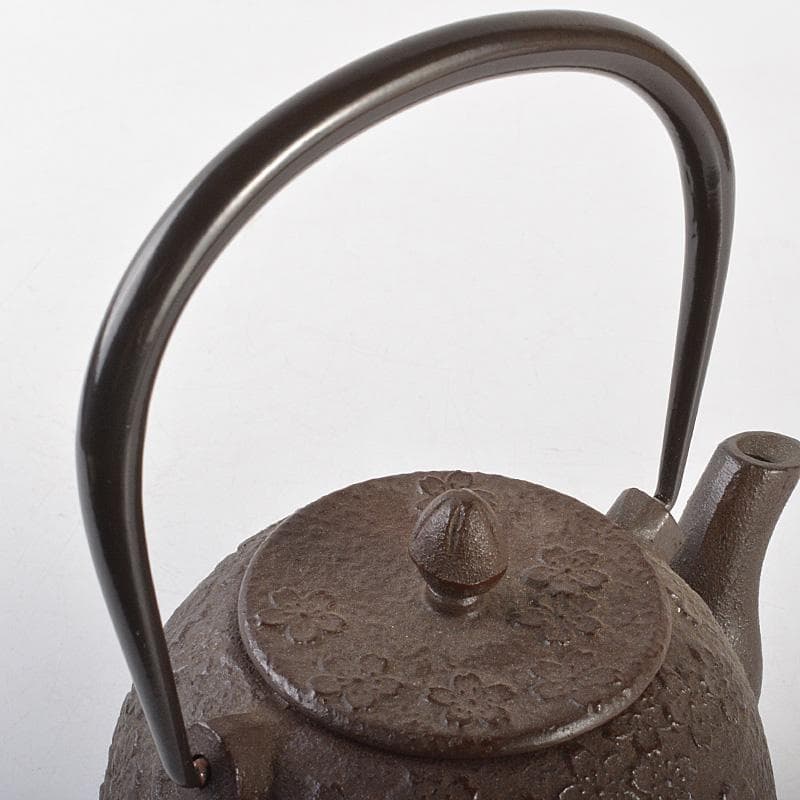 煎茶道具　南部鉄器　桜文　鉄瓶　鉄壷　D　R7155
