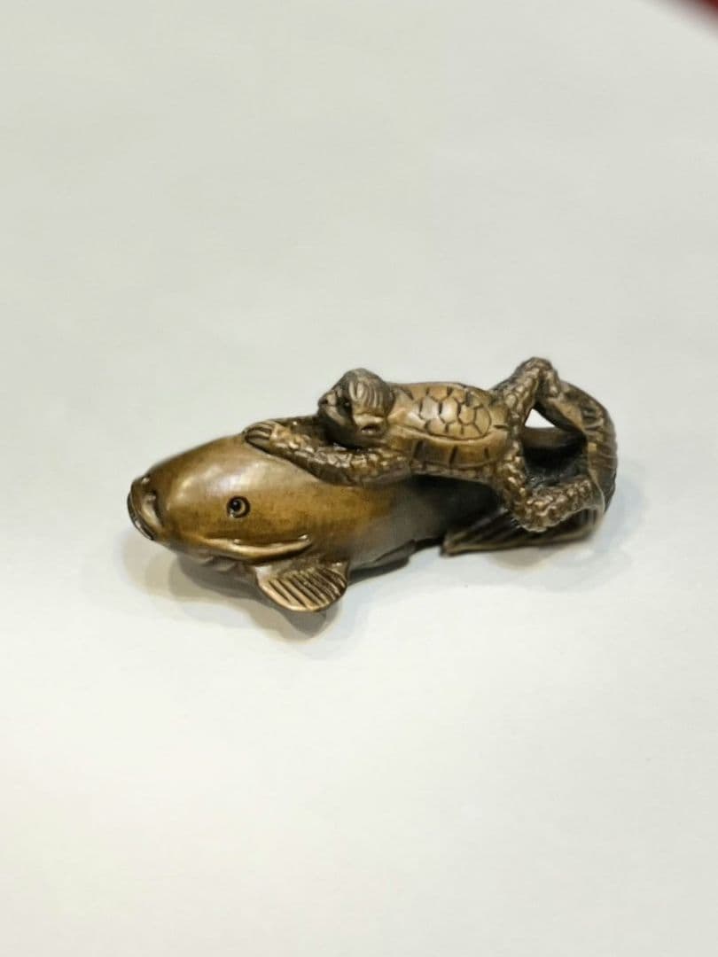 アンティーク根付 河童と鯰