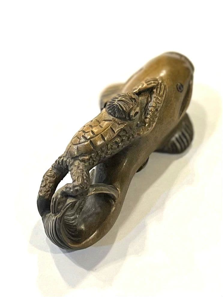 アンティーク根付 河童と鯰