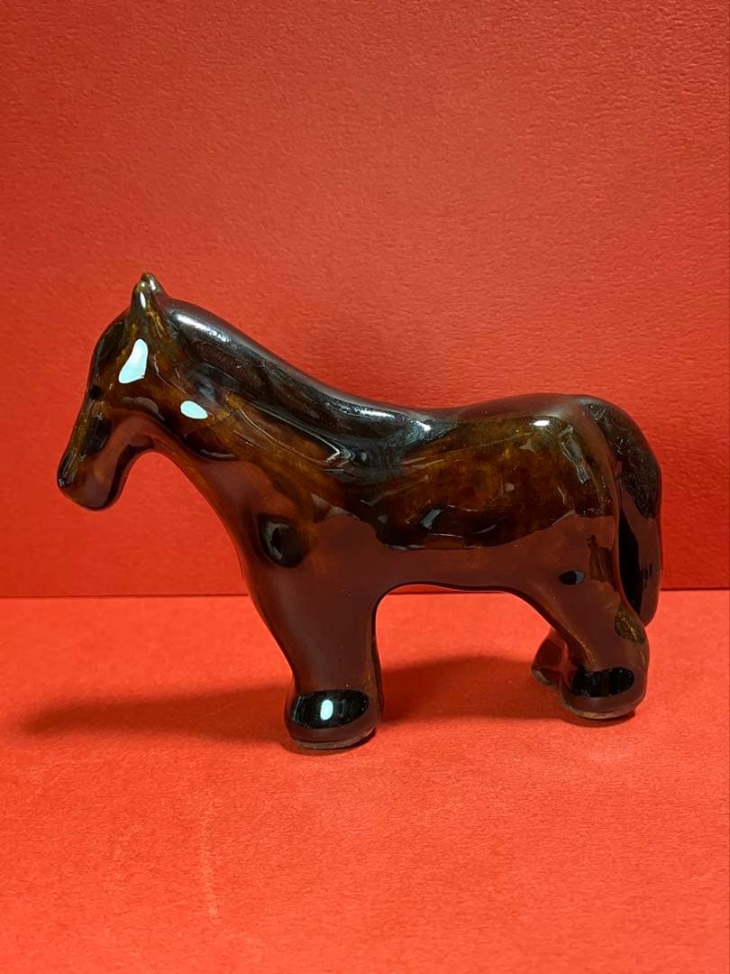 陶器の馬の置物 約10cm オリジナル一点もの作品