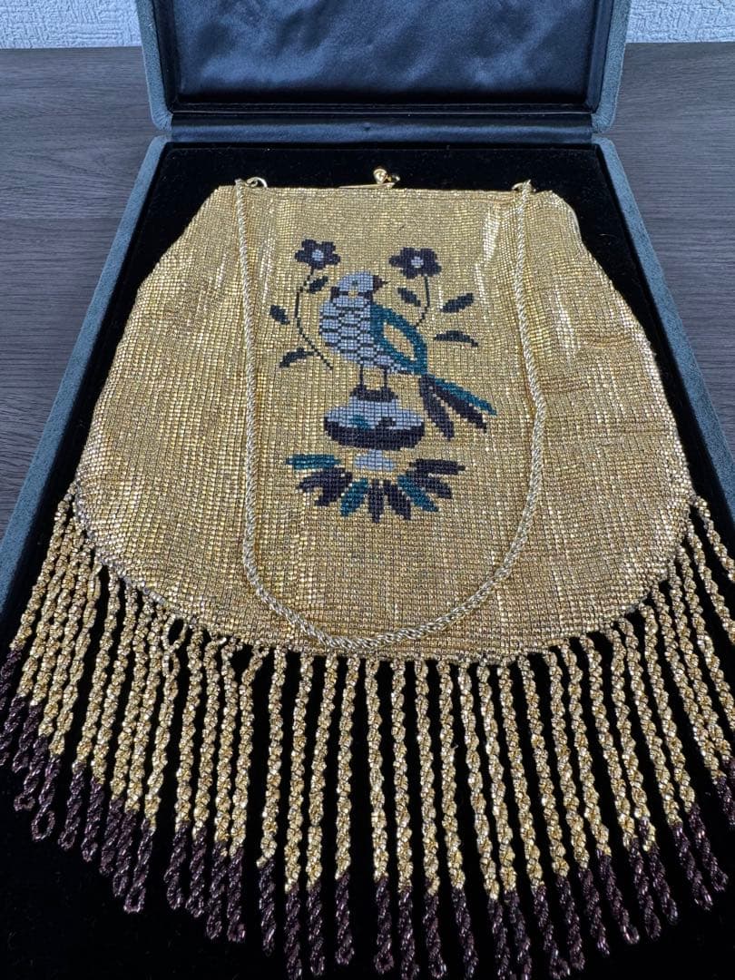 ART DECO アールデコ メタルビーズ パーティバッグ フォーマル　がま口