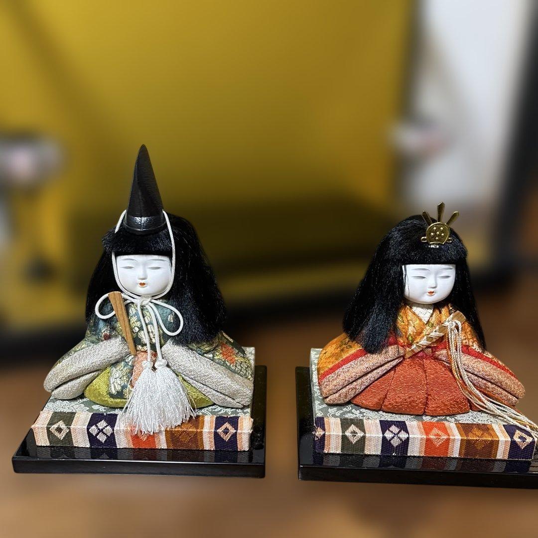 【美品貴重】木目込人形セット 伝統的な衣装　ひな人形