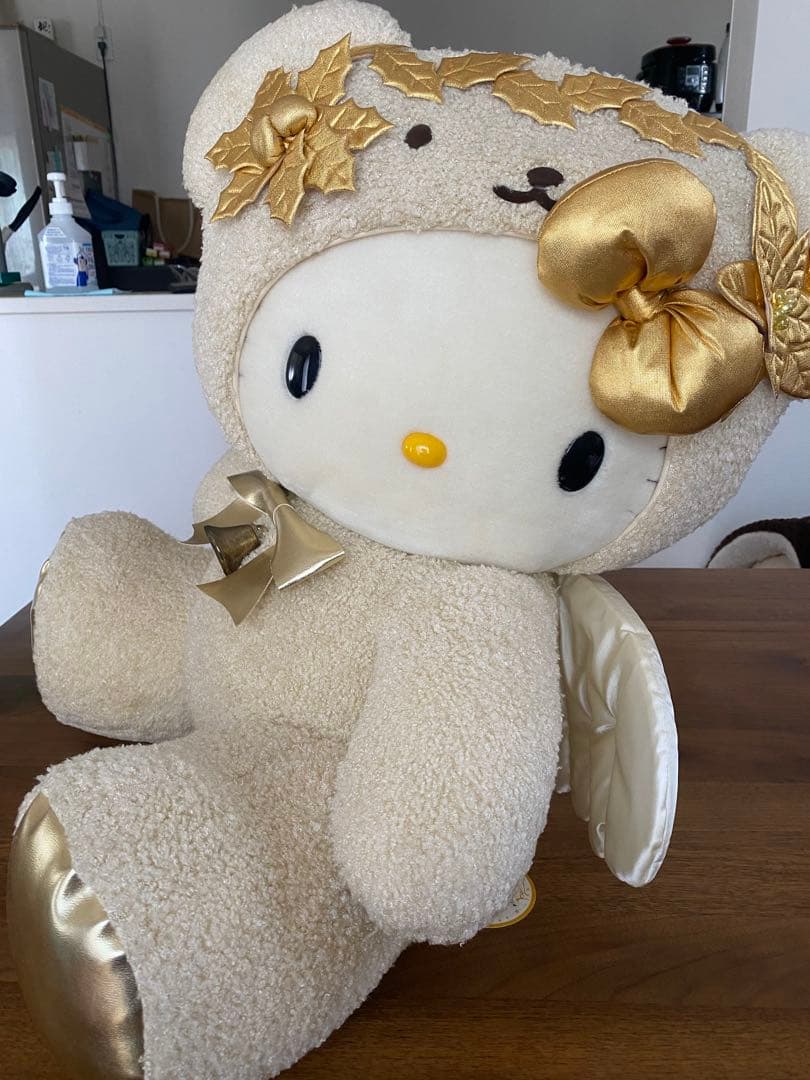[レトロ]ハローキティBIGおすわりぬいぐるみ　クリスマスversion