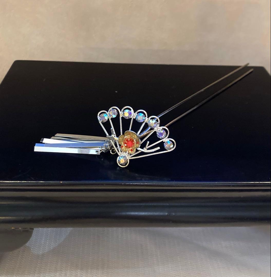 専用　七五三　舞妓簪　銀花藤下がりの簪　金属簪 櫛簪　玉簪　Uピン簪　水引簪