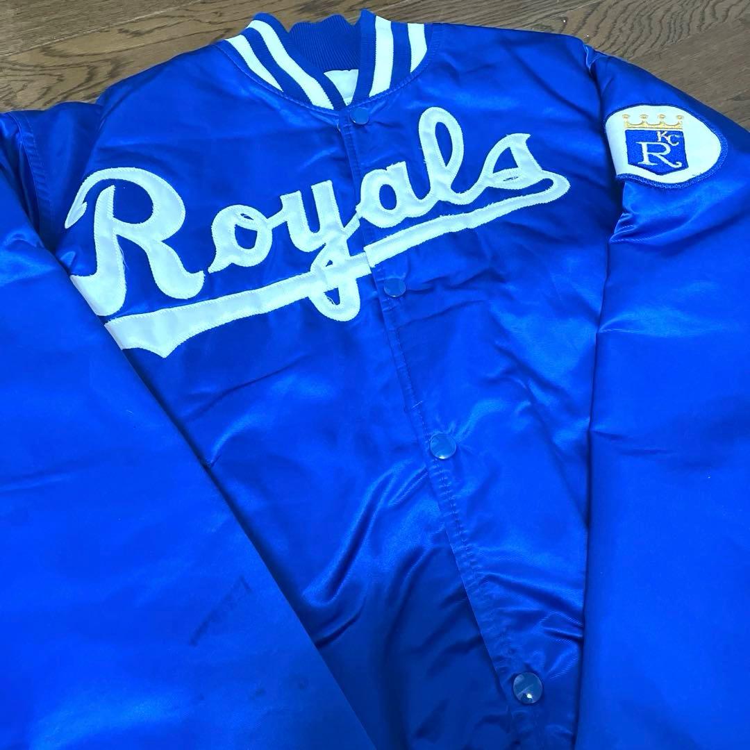 90年代　MLB カンザスシティー　ロイヤルズ　サテンジャンパー　Lサイズ