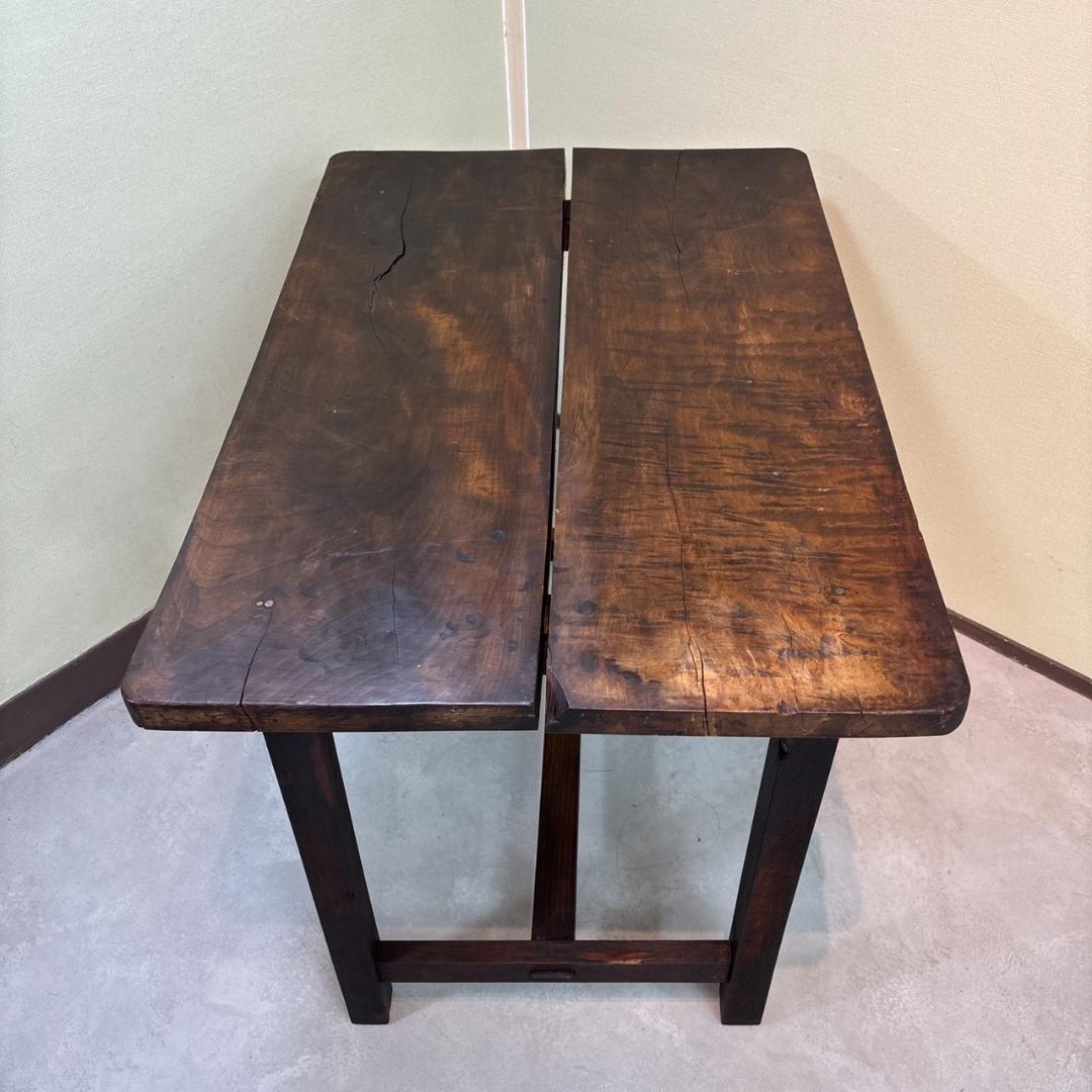 【古家具】無垢材 ヴィンテージテーブル 昭和レトロ アンティーク作業台 カフェ机