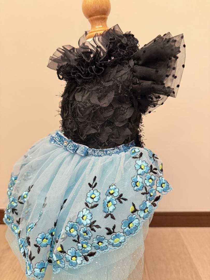 リュクスバーディLuxe birdieシルエットワンピバレッタセットブルー犬服