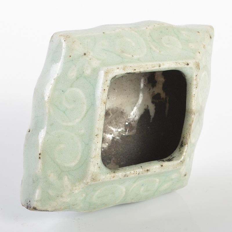 中国　龍泉窯　粉青釉　陰刻唐草文　水孟　C　R6400