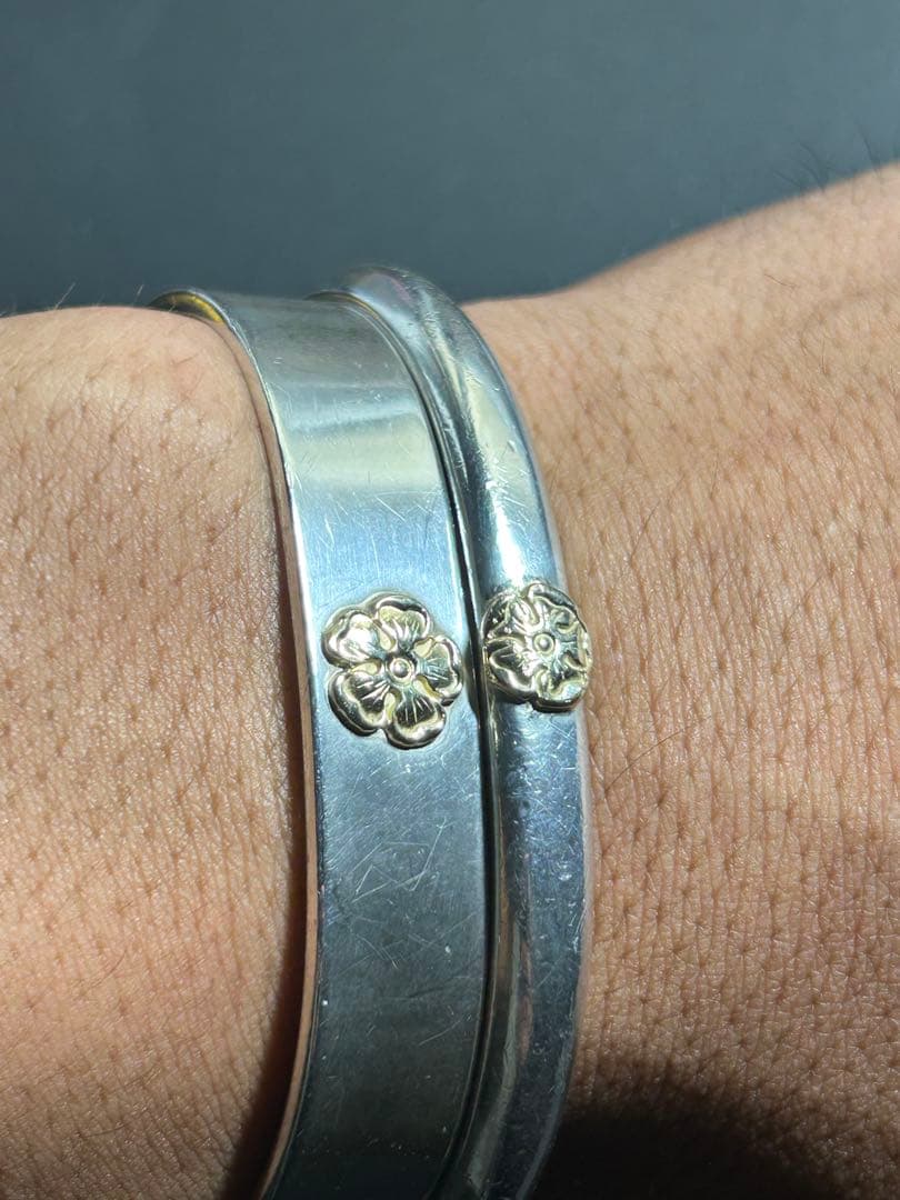 鷲見太郎　18金ローズバングル　オーダー品2年待ち　鷲スタンプ2羽刻印