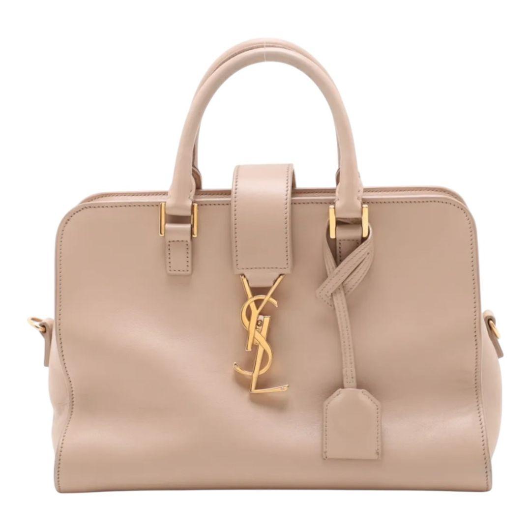 美品 サンローラン ベイビーカバス YSL ベージュ ハンドバック ゴールド金具