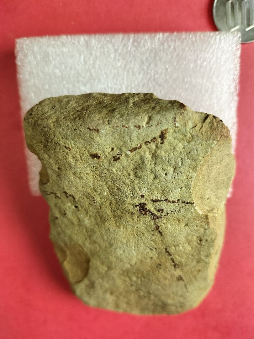 半磨製石器 (出土品) 握斧？旧石器時代 約95㍉×60㍉×20㍉180g