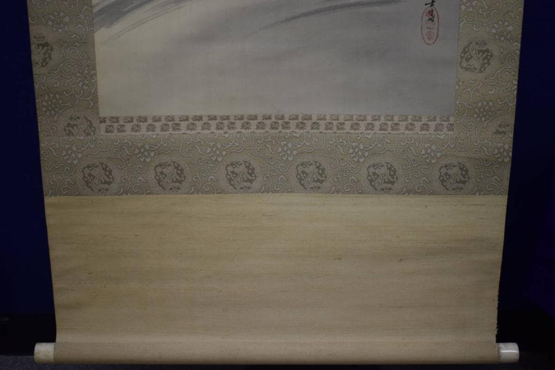 真作/井沢蘇水/達磨大師図/桐共箱付/布袋屋掛軸HI-81