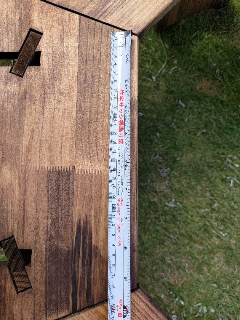 木製手作りキャンプテーブル 囲炉裏 組み立て式円卓 ファイヤーオクタゴンテーブル