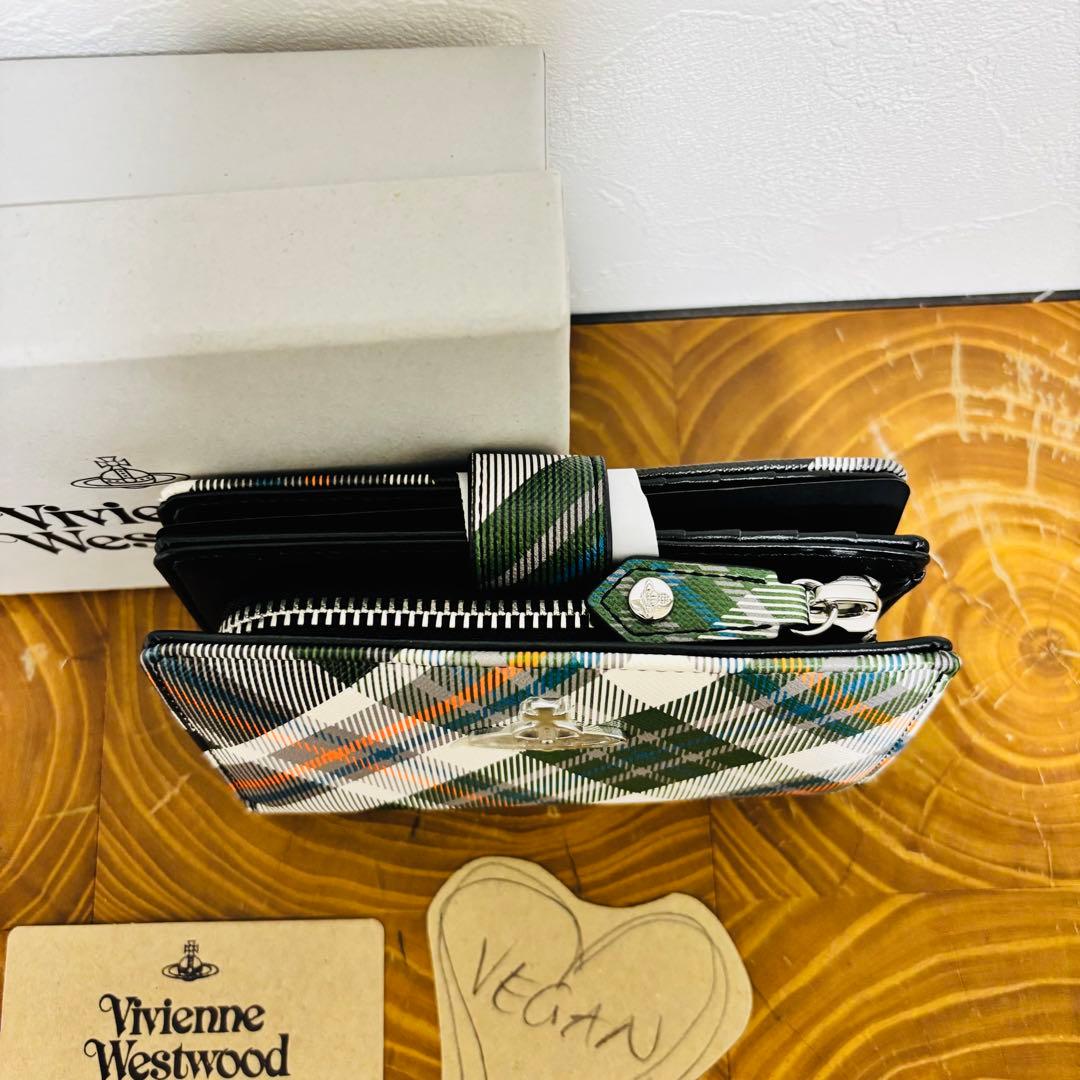 ヴィヴィアンウエストウッド 二つ折り財布 ダービー グリーン マルチカラー　新品