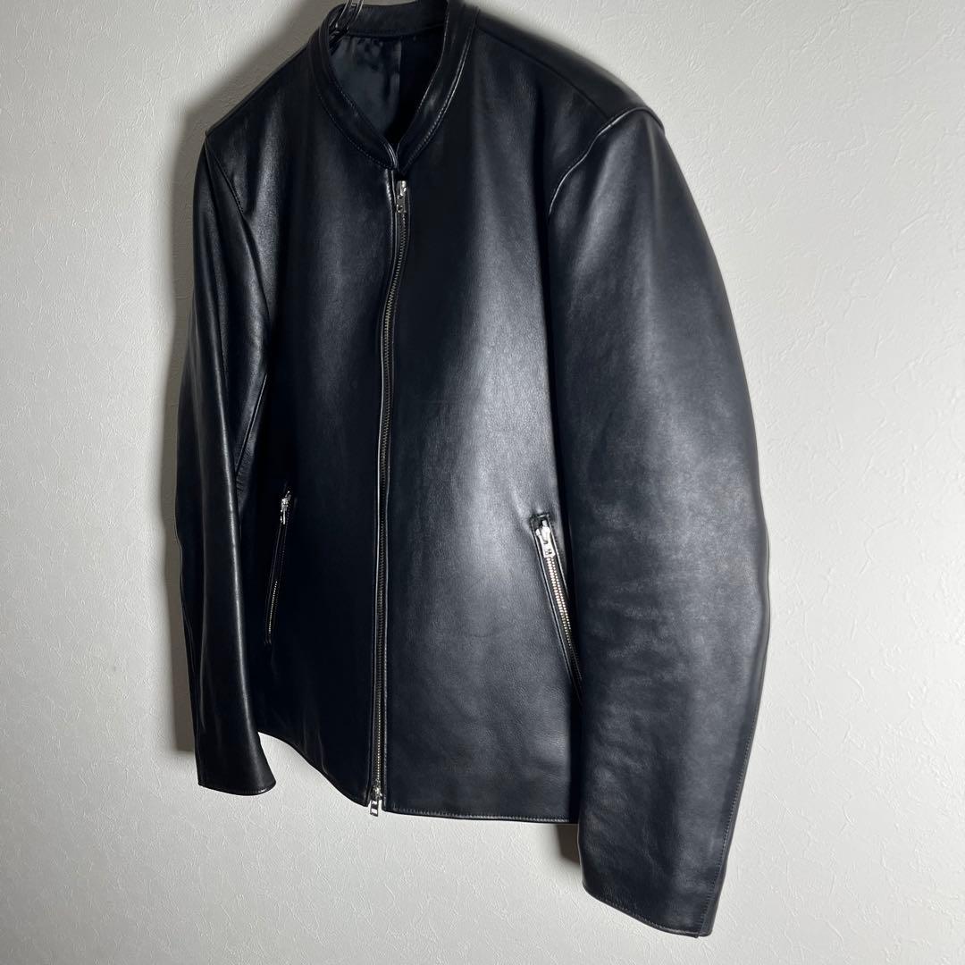 【極美品•Lサイズ】LIDNMリドム シングルラムレザージャケットブラック