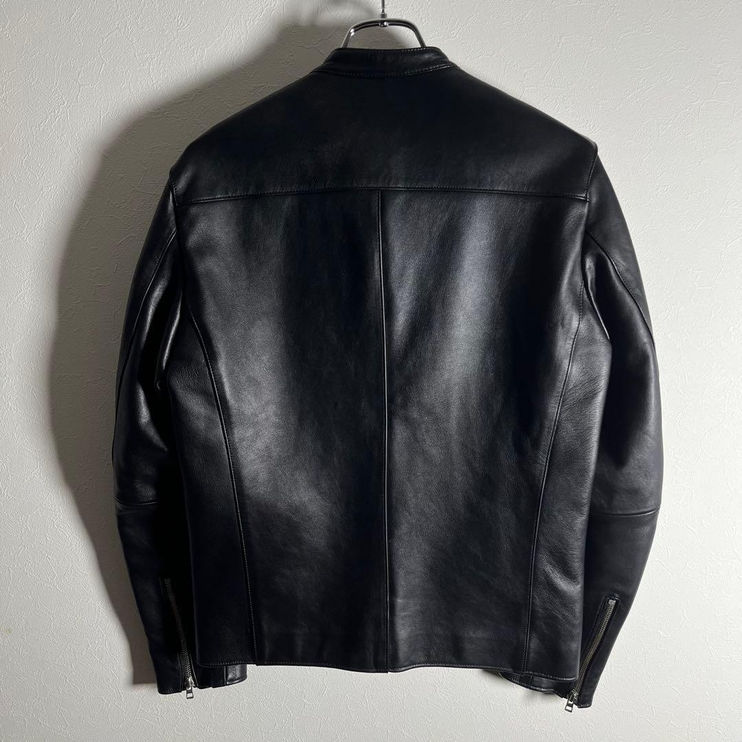 【極美品•Lサイズ】LIDNMリドム シングルラムレザージャケットブラック