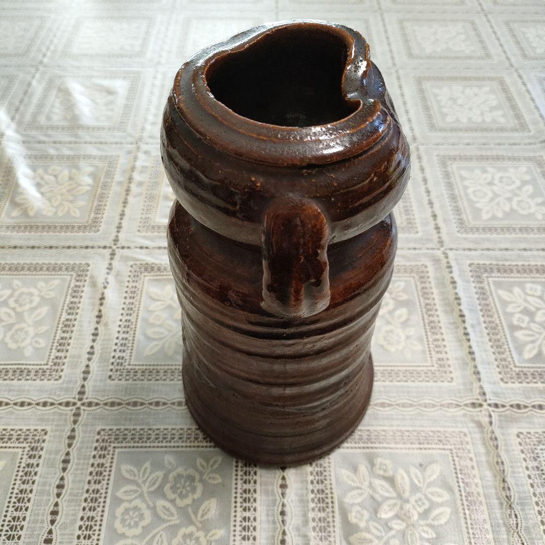 9代大樋長左衛門（陶土斎） 造『飴釉両耳花入』共箱付