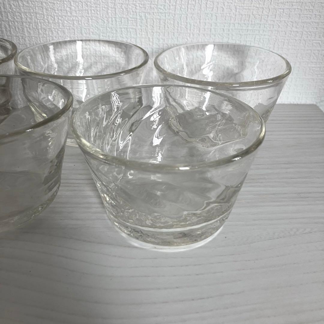 42【倉敷ガラス】小谷眞三 透明波小鉢 6点セット