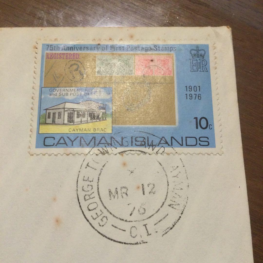 英属ケイマン諸島切手発行75周年記念封筒とスターリングシルバーメダルセット