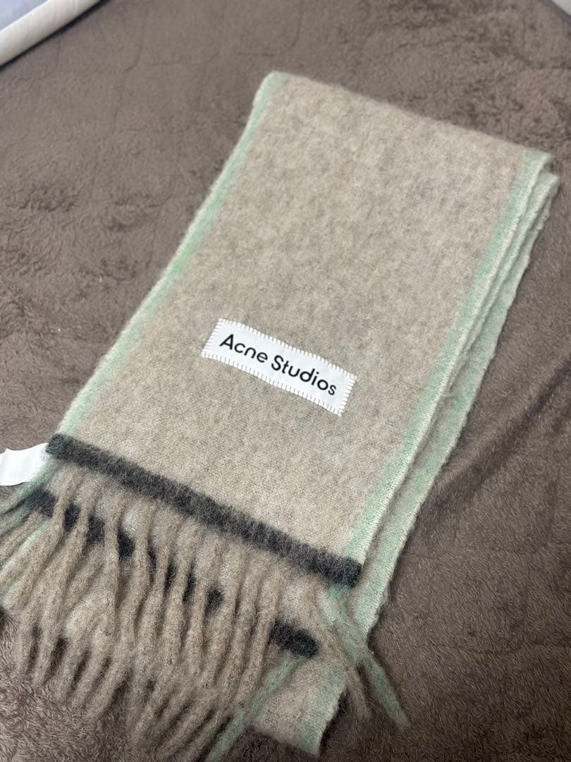 Acne Studios ウールマフラー グレー系 280x88cm