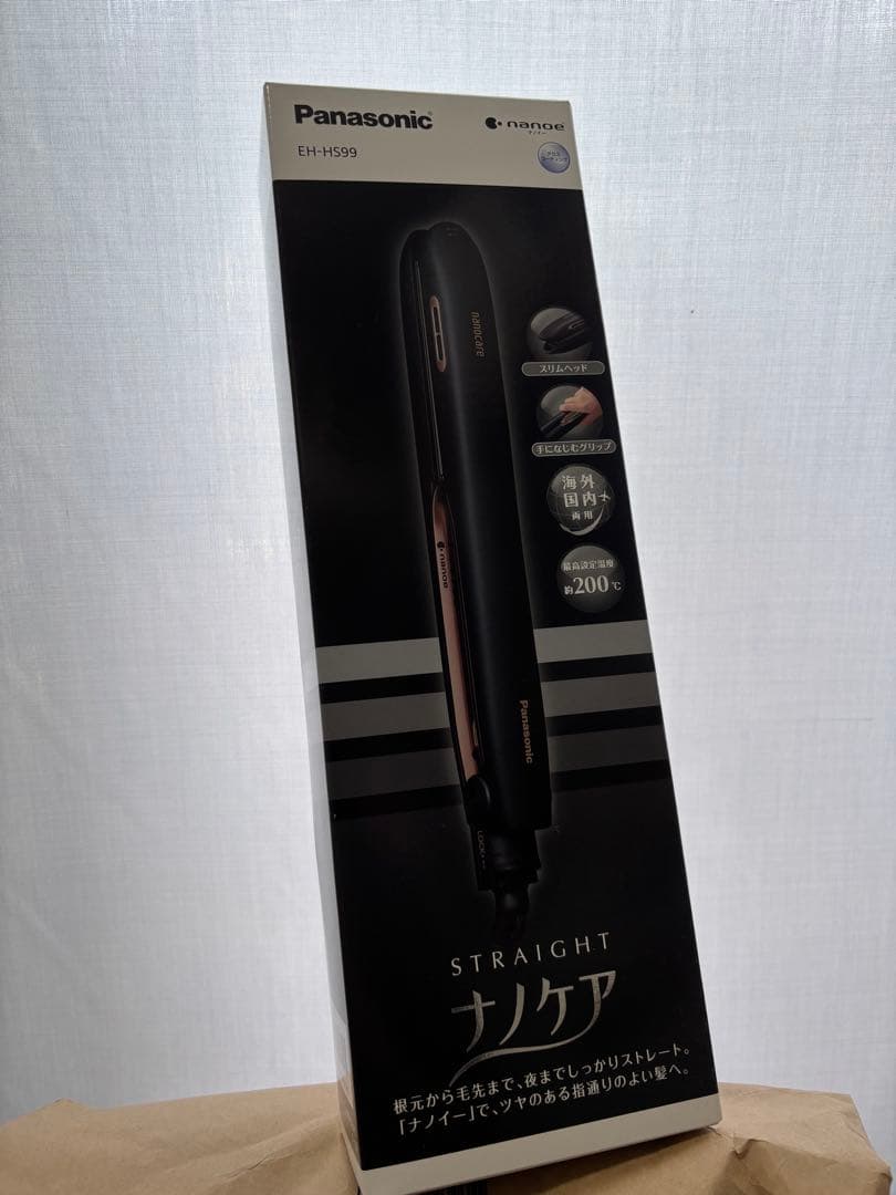 パナソニック ストレートヘアアイロン ナノイー搭載 ナノケア 黒 EH-HS99