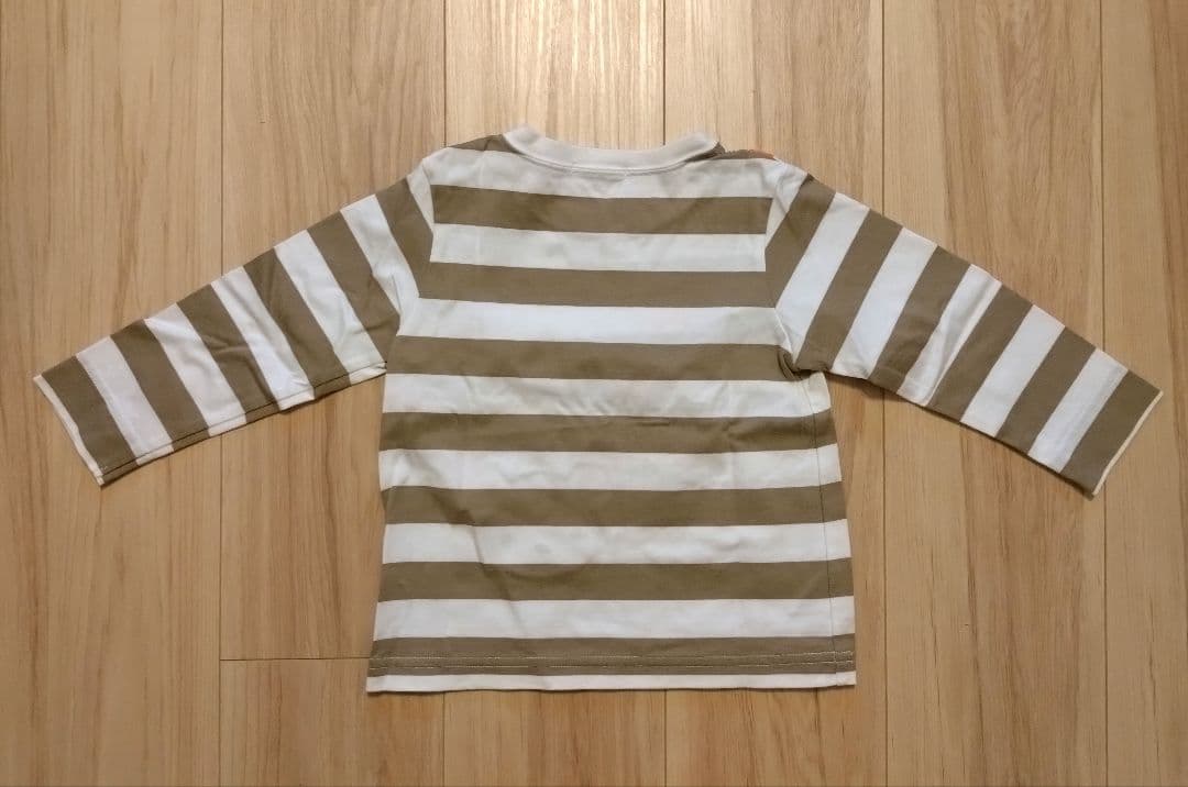 【美品】familiar●○ファミリア クマポシェット風 長袖Tシャツ 90