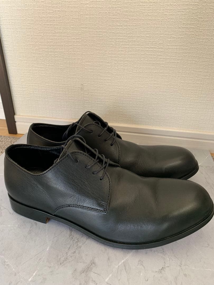 PADRONE ブラックレザードレスシューズ