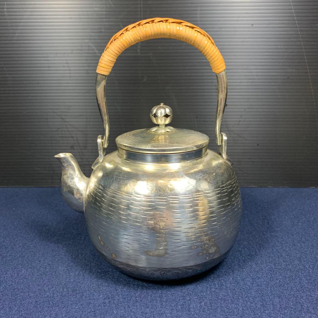 【アンティーク】秀峰堂造銀瓶　茶道具 銀瓶 銀メッキ