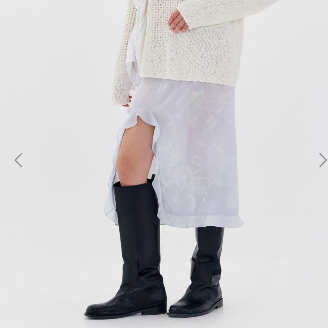 スカート LOW CLASSIC CHIFFON RUFFLE SKIRT