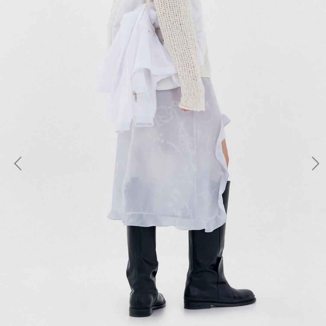 スカート LOW CLASSIC CHIFFON RUFFLE SKIRT