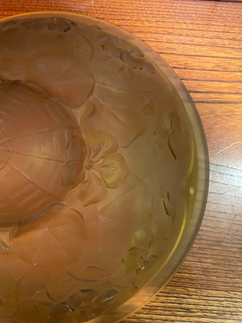 アールデコ　フロストガラス　吊り下げライトのガラス② アンバー