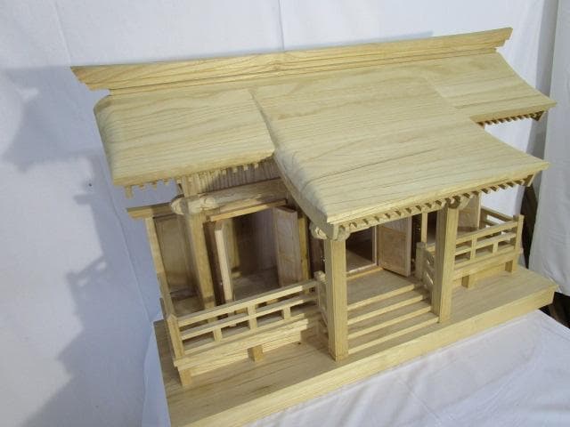 手作り神明造り神社（模型）匠の技　神社仏閣　木製　桐