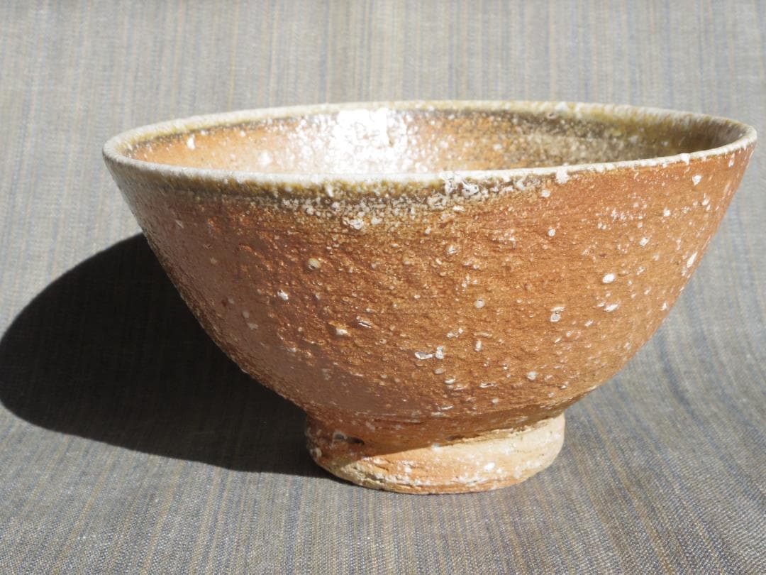 新品★稲葉米紀★焼き締め窯変茶碗《常滑》★穴窯