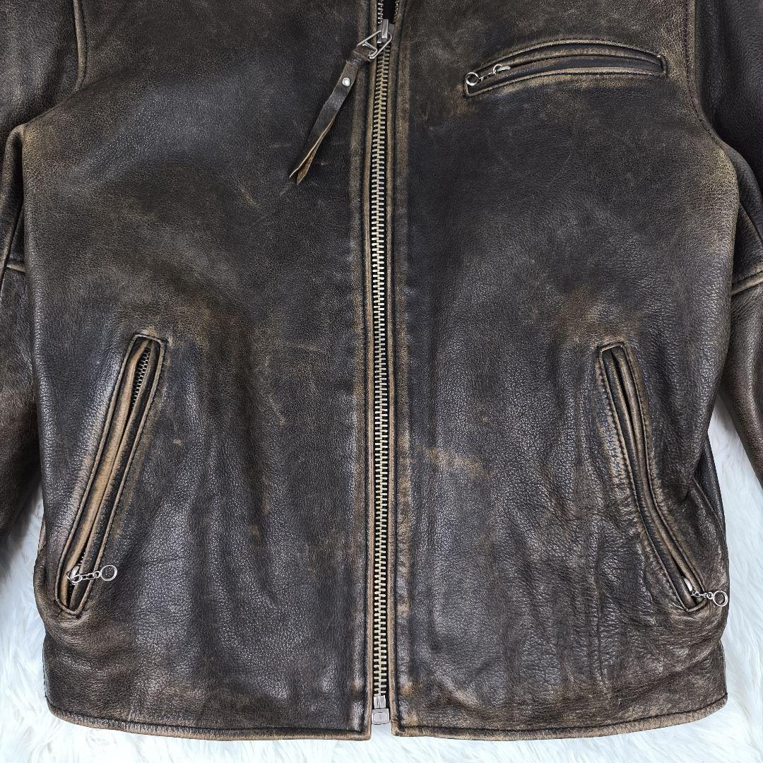 ✨美品✨ R.B.C アールビーシー シングルライダースジャケット レザー 茶色