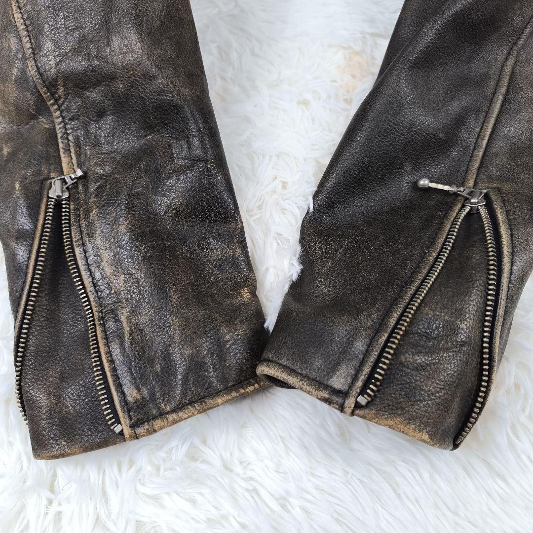 ✨美品✨ R.B.C アールビーシー シングルライダースジャケット レザー 茶色