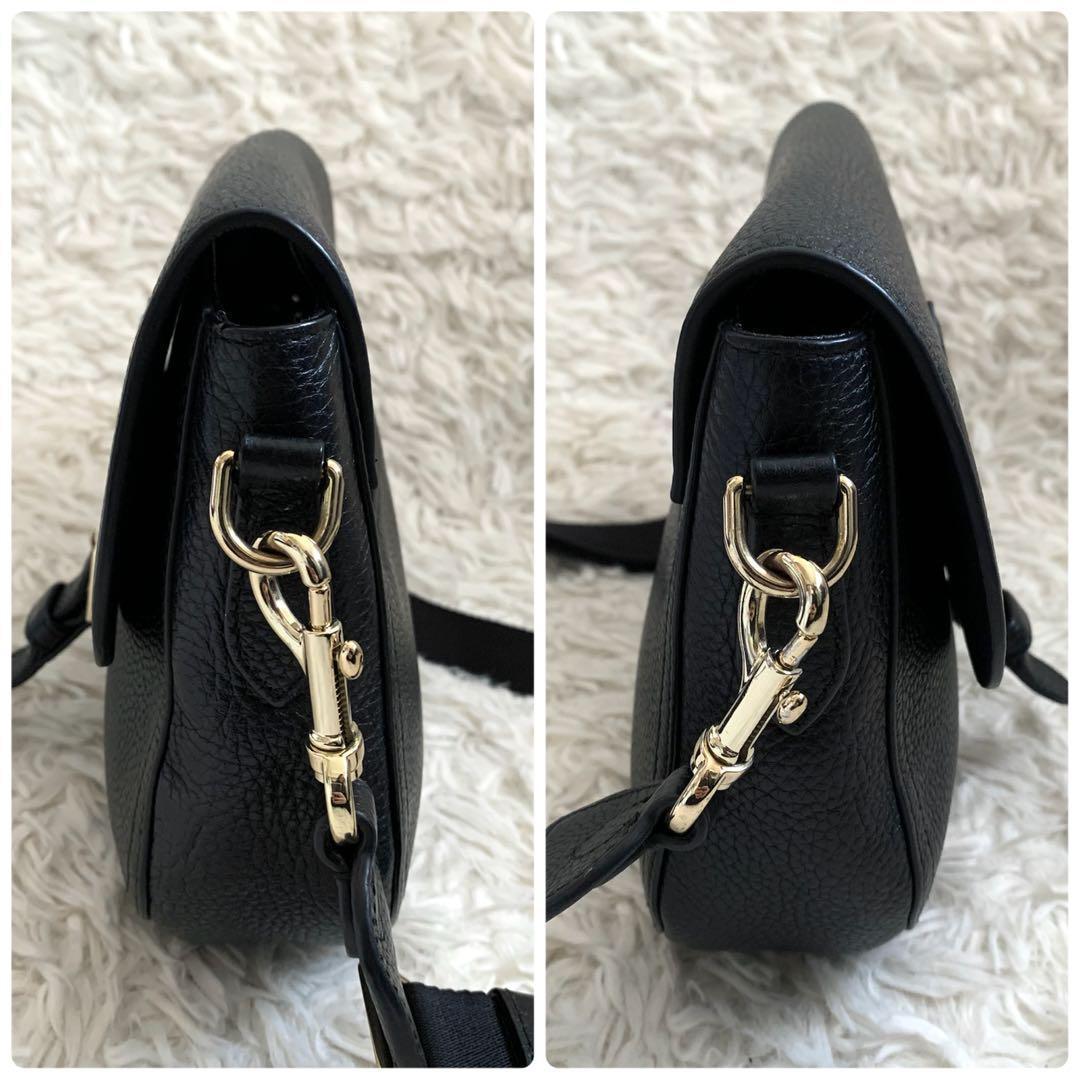 極美品✨ フルラ ウラニア ショルダーバッグ レザー 現行 レア ロゴ 黒