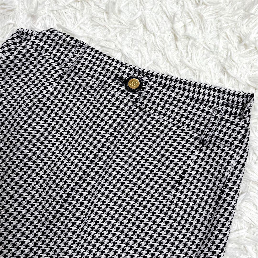 BALENCIAGA バレンシアガ 変形スカート BBロゴ ゴールド金具 千鳥柄