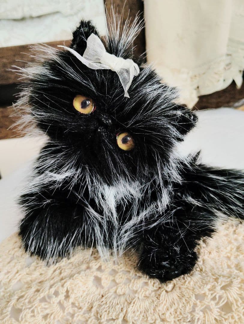 幼猫♡黒猫子猫ゴマちゃん♡アートドール♡ぬいぐるみ♡