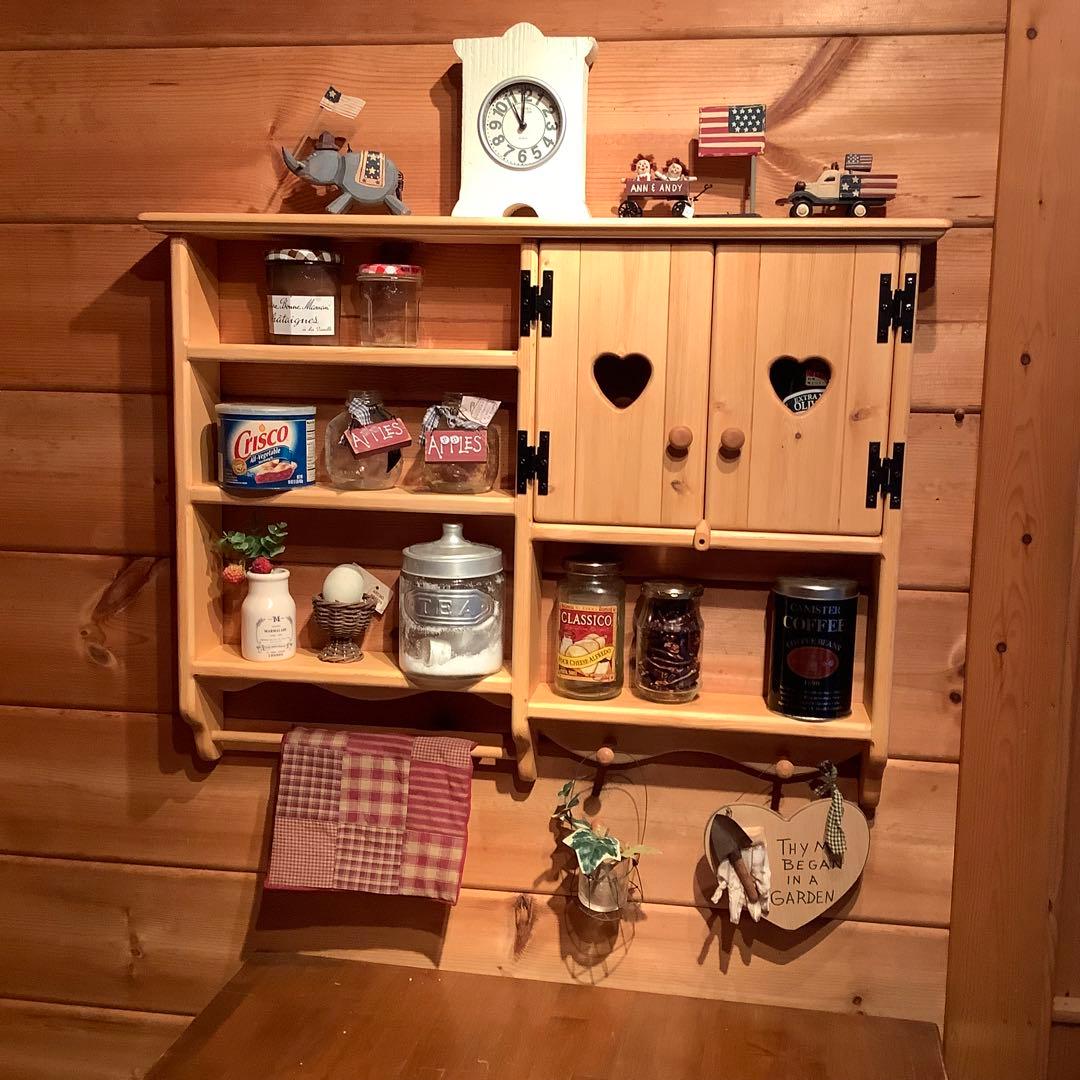 アメリカンカントリー家具　カントリーハート収納ラック ダブルハート