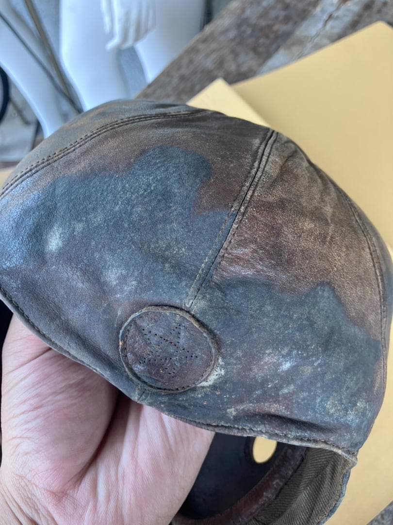 【実物】旧日本軍戦車兵ヘルメットとゴーグルセット【本物】