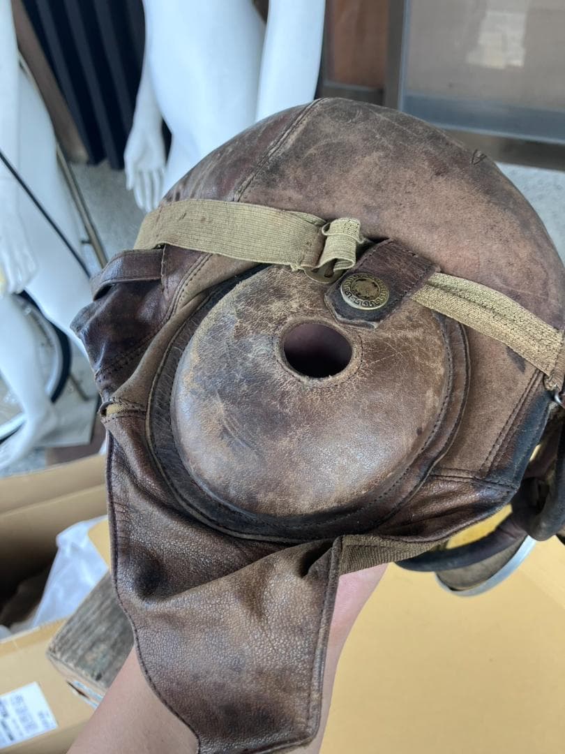 【実物】旧日本軍戦車兵ヘルメットとゴーグルセット【本物】