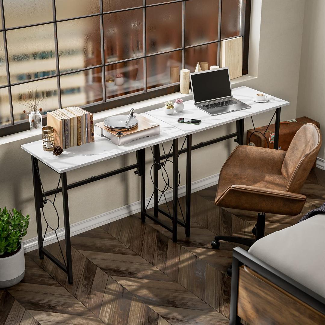 ☆驚きな収納力　様々なシーンにも大活躍　折り畳み机　大理石