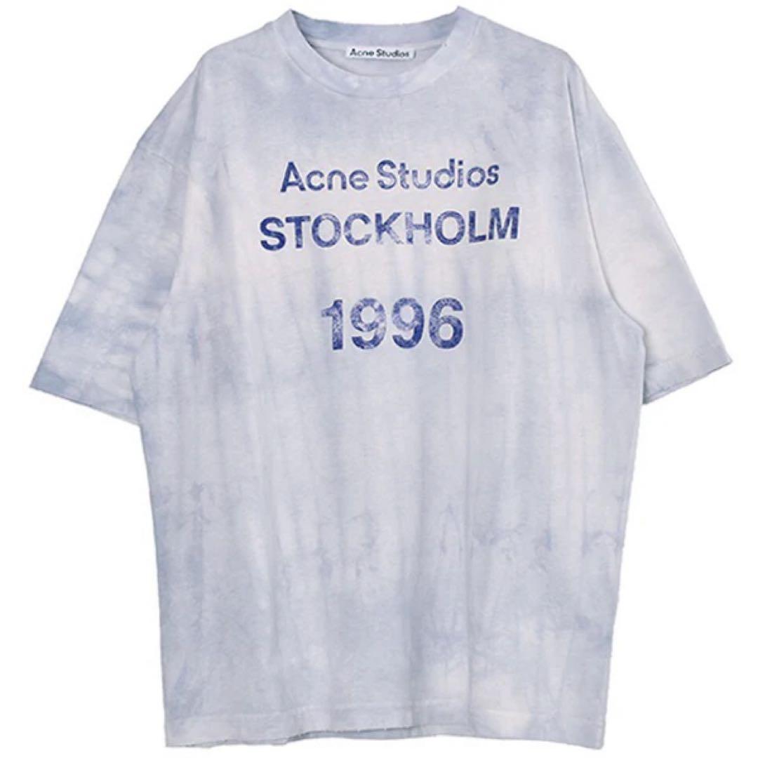 Acne Studios ロゴプリントタイダイダメージTシャツ