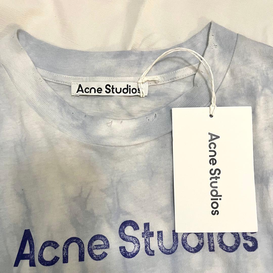 Acne Studios ロゴプリントタイダイダメージTシャツ