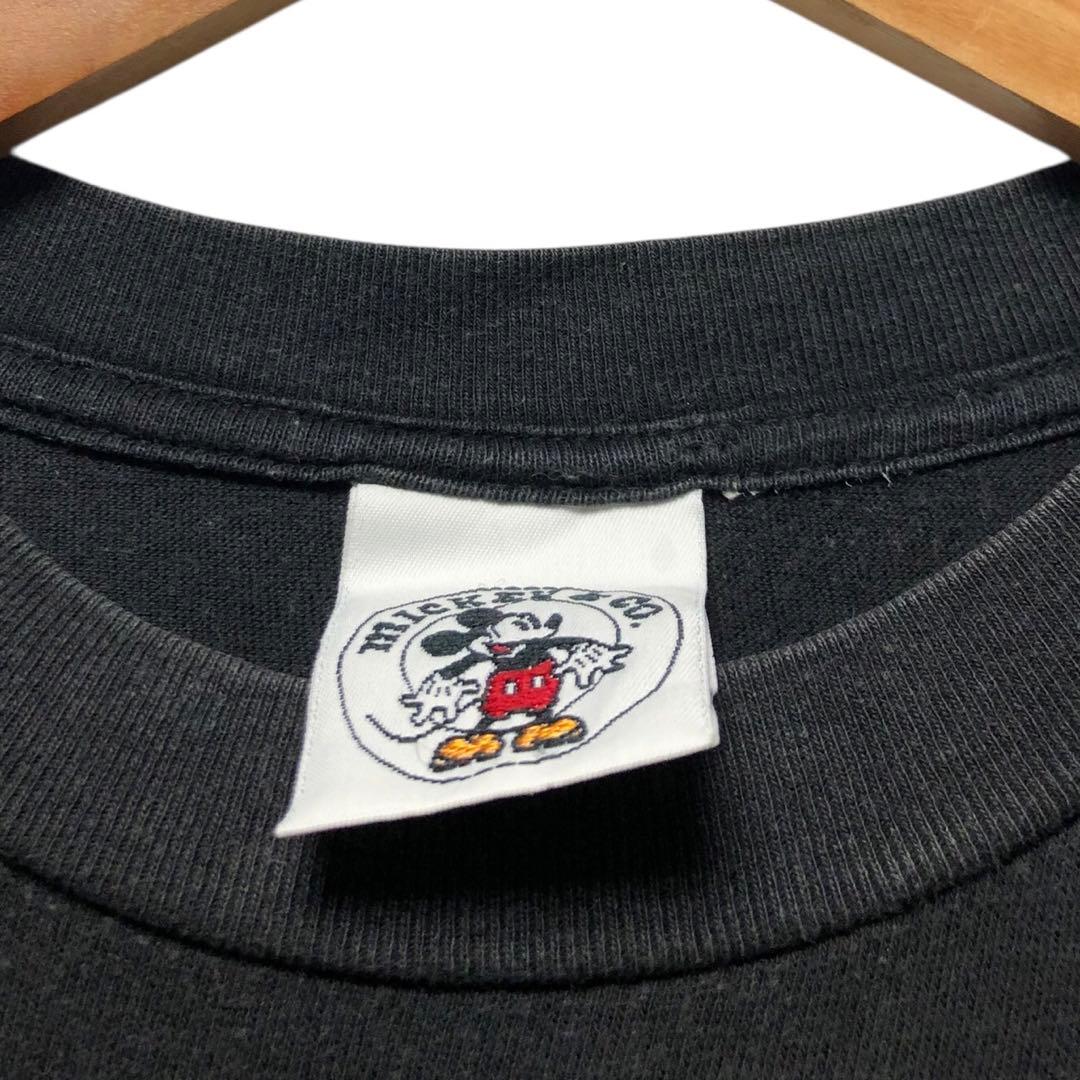 K*.様 90s お座りミッキー 青パン 両面 Tシャツ one size