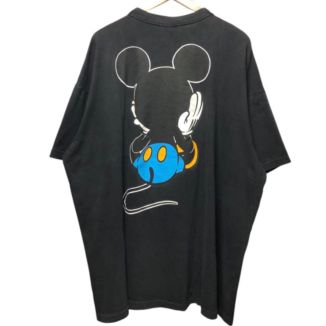 K*.様 90s お座りミッキー 青パン 両面 Tシャツ one size