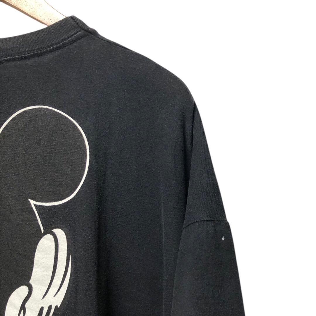 K*.様 90s お座りミッキー 青パン 両面 Tシャツ one size