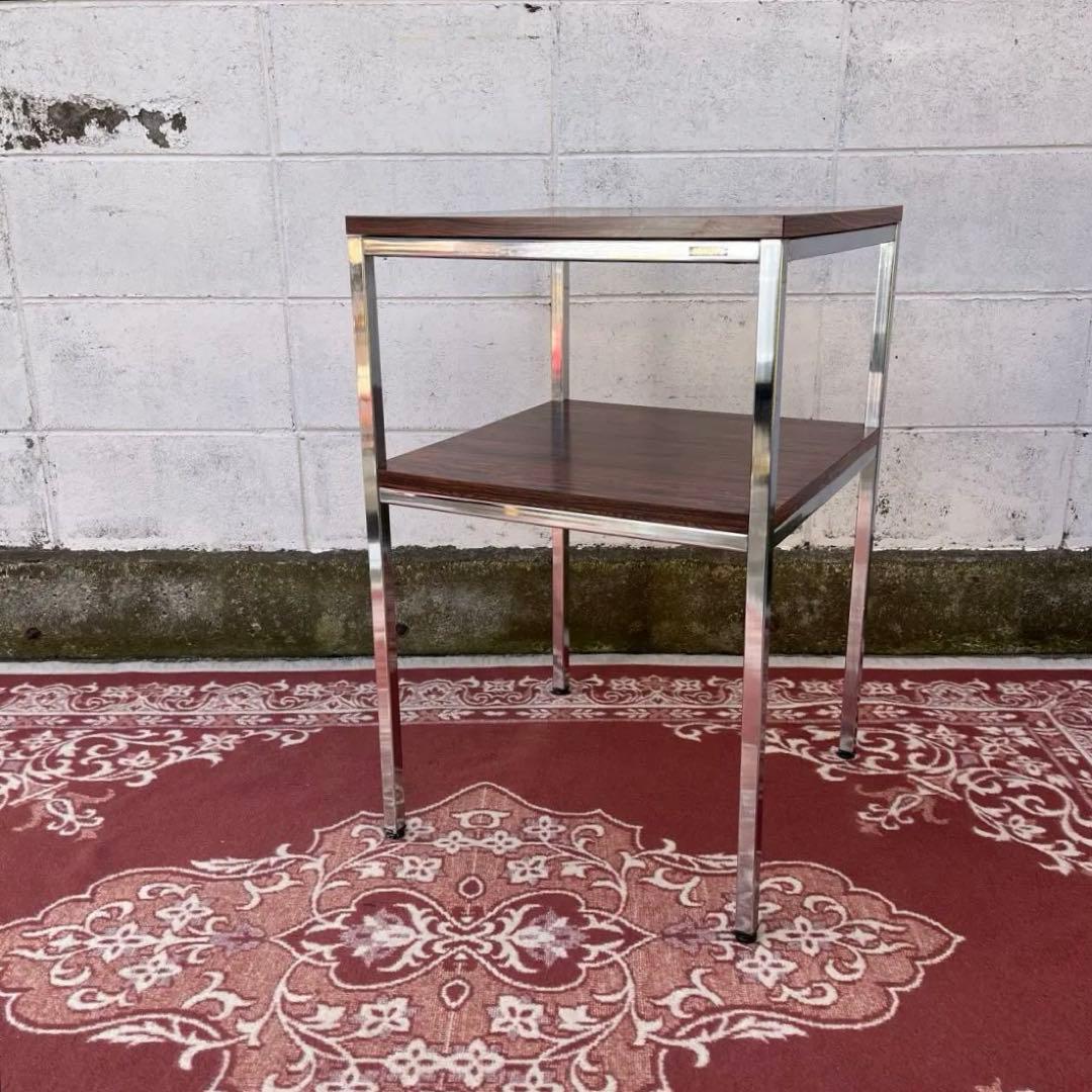 廃盤 KOKUYO コクヨ ◾️木調天板 レトロモダン サイドテーブル 2段