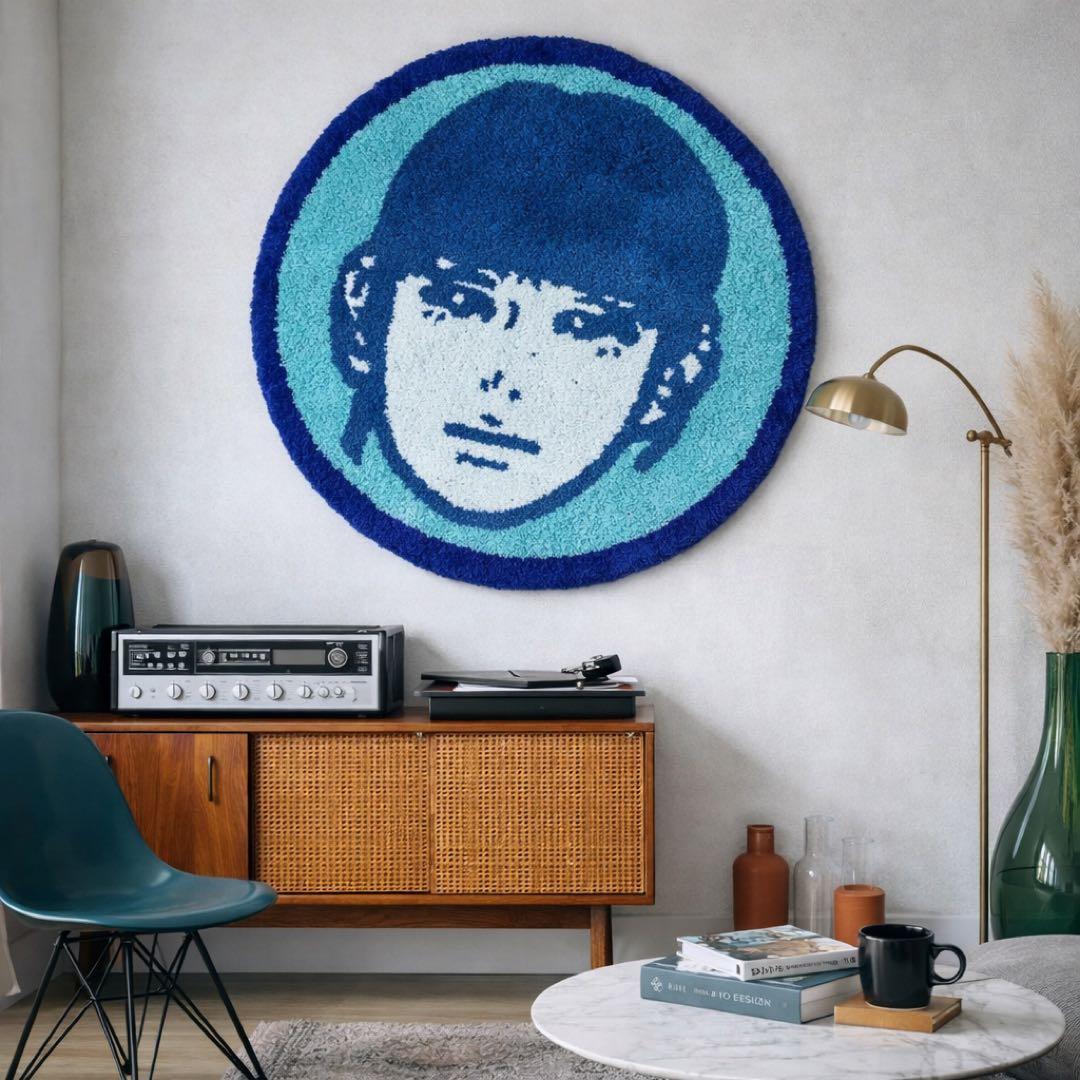その他 Kyne Stamp Circle Rug by ROOM (BLUE)