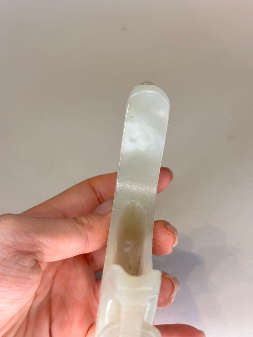 白玉 龍紋 筆架 龍彫 雕刻 文房具 古董品